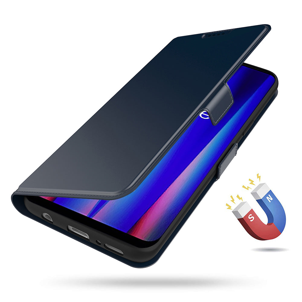 For OnePlus Ace 2 5G / 11R 5G Phone Cover Flip PU Leather Shell Shockproof Stand Phone Case with Card Slot - Blue