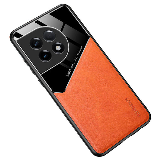 For OnePlus Ace 2 5G / 11R 5G Cover Leather+TPU+PC Cellphone Case Support Car Magnetic Holder - Orange
