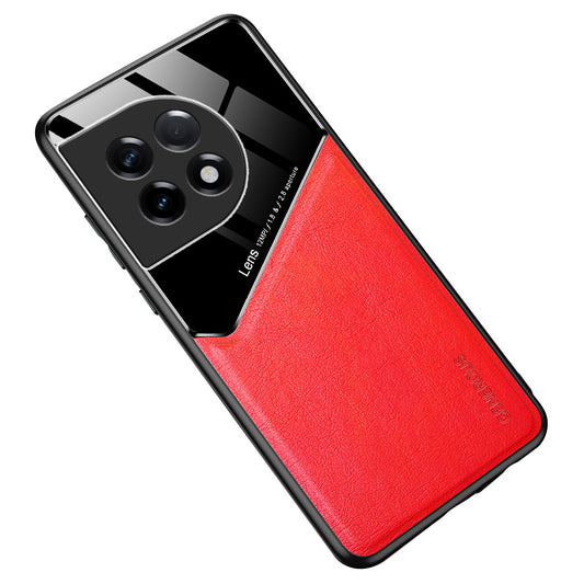 For OnePlus Ace 2 5G / 11R 5G Cover Leather+TPU+PC Cellphone Case Support Car Magnetic Holder - Red