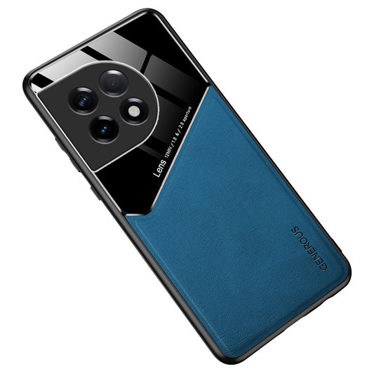 For OnePlus Ace 2 5G / 11R 5G Cover Leather+TPU+PC Cellphone Case Support Car Magnetic Holder - Blue