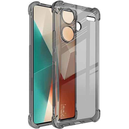 IMAK For Xiaomi Redmi Note 13 Pro+ 5G Airbag Corner Shock-absorbing Phone Case Clear TPU Cover - Transparent Black