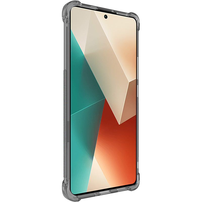 IMAK For Xiaomi Redmi Note 13 Pro+ 5G Airbag Corner Shock-absorbing Phone Case Clear TPU Cover - Transparent Black