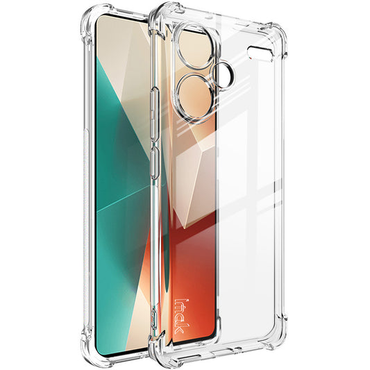 IMAK For Xiaomi Redmi Note 13 Pro+ 5G Airbag Corner Shock-absorbing Phone Case Clear TPU Cover - Transparent