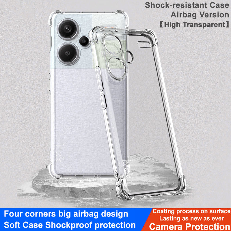 IMAK For Xiaomi Redmi Note 13 Pro+ 5G Airbag Corner Shock-absorbing Phone Case Clear TPU Cover - Transparent
