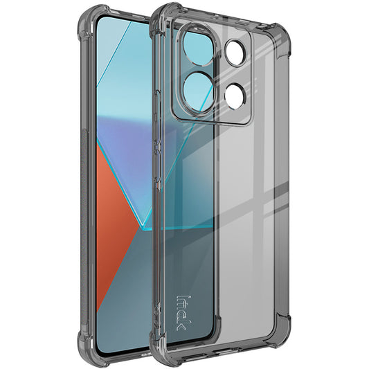IMAK For Xiaomi Redmi Note 13 Pro 5G / Poco X6 5G Case Anti-Scratch TPU Cover Airbag Corner Anti-drop Phone Shell - Transparent Black