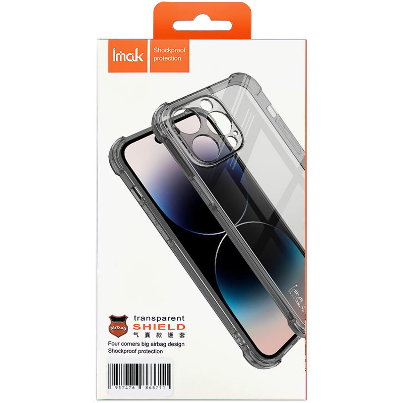 IMAK For Xiaomi Redmi Note 13 Pro 5G / Poco X6 5G Case Anti-Scratch TPU Cover Airbag Corner Anti-drop Phone Shell - Transparent Black