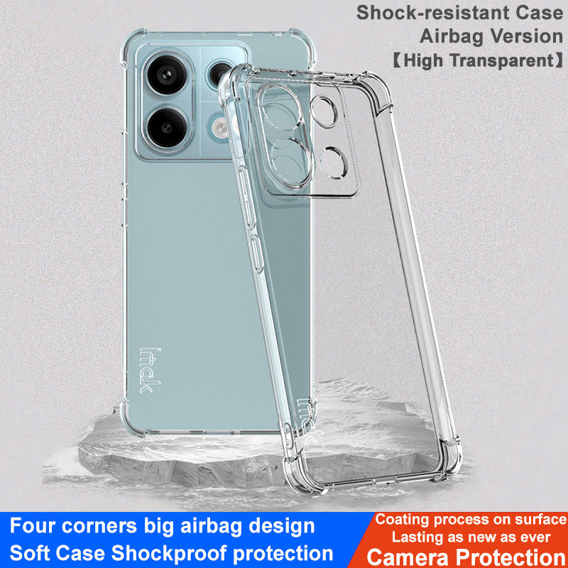 IMAK For Xiaomi Redmi Note 13 Pro 5G / Poco X6 5G Case Anti-Scratch TPU Cover Airbag Corner Anti-drop Phone Shell - Transparent