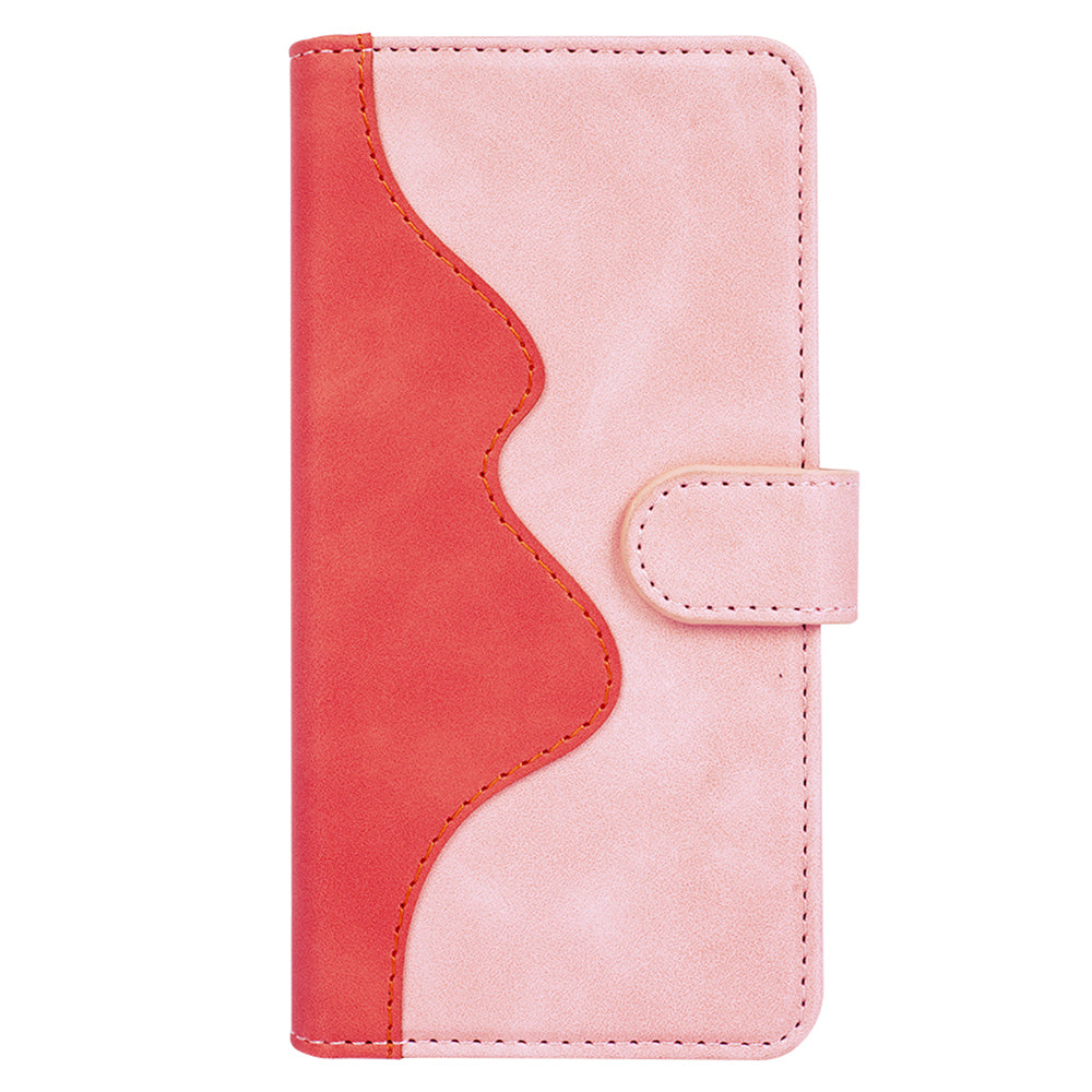 For Xiaomi Redmi Note 13 5G (China) Phone Case PU Leather+TPU Wallet Stand Shock-absorbing Cover - Pink