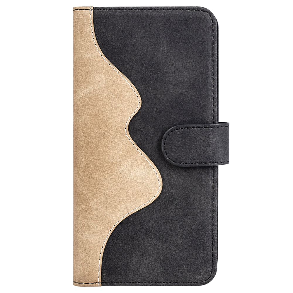 For Xiaomi Redmi Note 13 5G (China) Phone Case PU Leather+TPU Wallet Stand Shock-absorbing Cover - Black