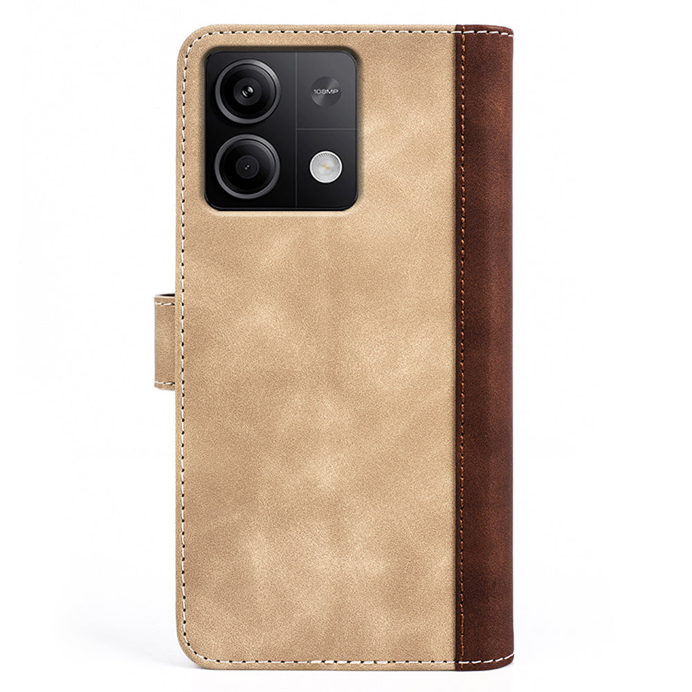 For Xiaomi Redmi Note 13 5G (China) Phone Case PU Leather+TPU Wallet Stand Shock-absorbing Cover - Yellow