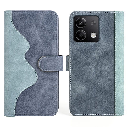For Xiaomi Redmi Note 13 5G (China) Phone Case PU Leather+TPU Wallet Stand Shock-absorbing Cover - Blue