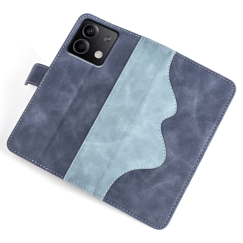 For Xiaomi Redmi Note 13 5G (China) Phone Case PU Leather+TPU Wallet Stand Shock-absorbing Cover - Blue