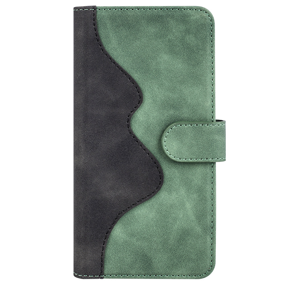 For Xiaomi Redmi Note 13 5G (China) Phone Case PU Leather+TPU Wallet Stand Shock-absorbing Cover - Green