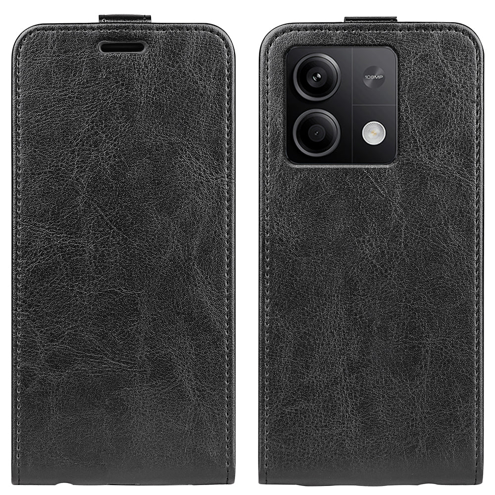 For Xiaomi Redmi Note 13 5G (China) Case Anti-Dust Phone Shell PU Leather Cover with Card Slot - Black