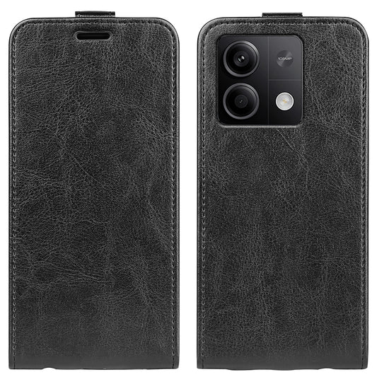For Xiaomi Redmi Note 13 5G (China) Case Anti-Dust Phone Shell PU Leather Cover with Card Slot - Black