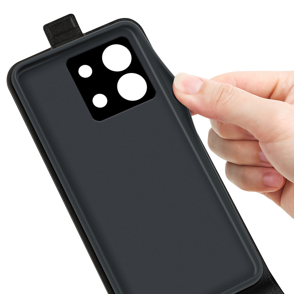 For Xiaomi Redmi Note 13 5G (China) Case Anti-Dust Phone Shell PU Leather Cover with Card Slot - Black
