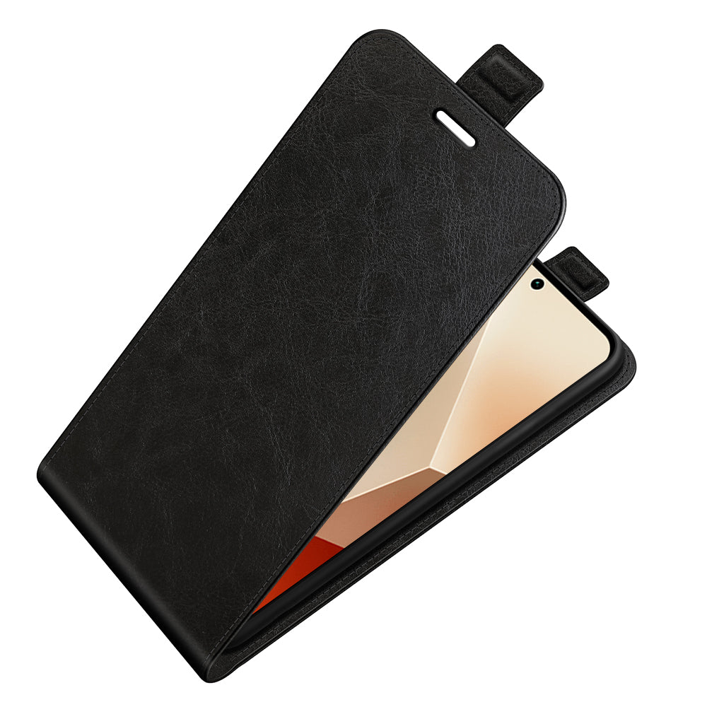 For Xiaomi Redmi Note 13 5G (China) Case Anti-Dust Phone Shell PU Leather Cover with Card Slot - Black