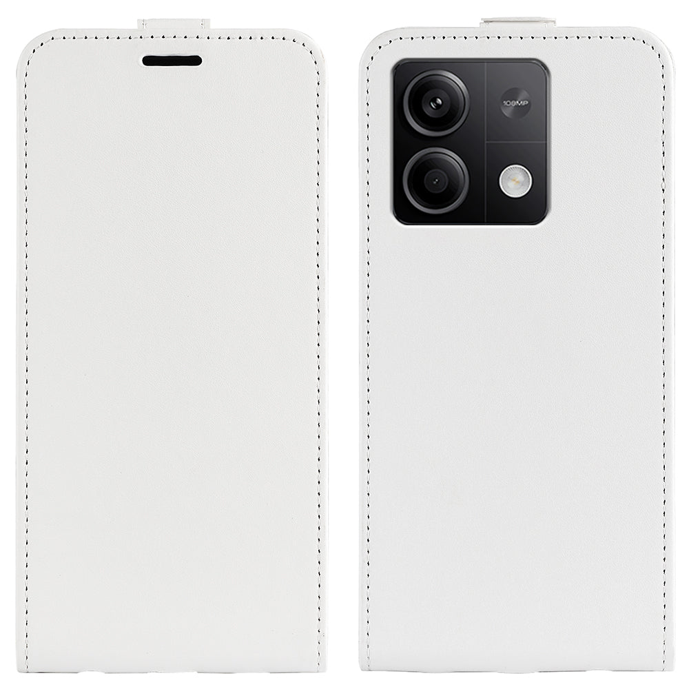 For Xiaomi Redmi Note 13 5G (China) Case Anti-Dust Phone Shell PU Leather Cover with Card Slot - White