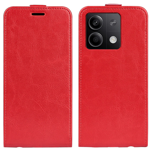 For Xiaomi Redmi Note 13 5G (China) Case Anti-Dust Phone Shell PU Leather Cover with Card Slot - Red