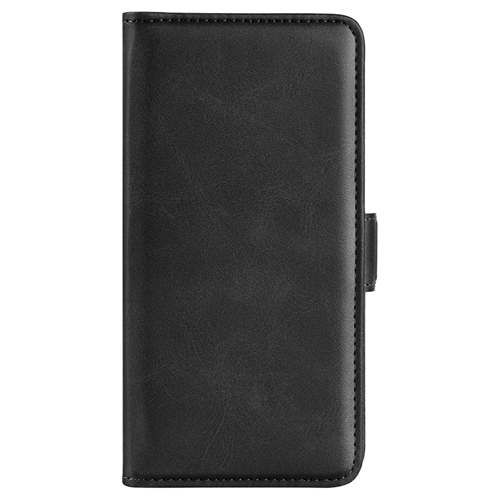 For Xiaomi Redmi Note 13 5G (China) Case Stand Flip Calf Texture Phone Cover PU Leather Wallet Phone Shell - Black