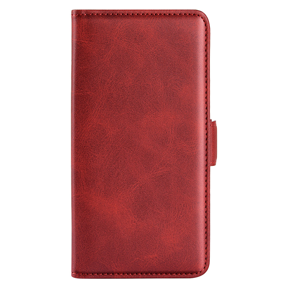 For Xiaomi Redmi Note 13 5G (China) Case Stand Flip Calf Texture Phone Cover PU Leather Wallet Phone Shell - Red