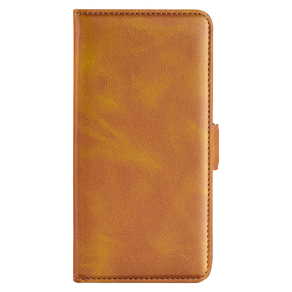 For Xiaomi Redmi Note 13 5G (China) Case Stand Flip Calf Texture Phone Cover PU Leather Wallet Phone Shell - Yellow