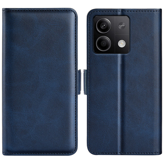 For Xiaomi Redmi Note 13 5G (China) Case Stand Flip Calf Texture Phone Cover PU Leather Wallet Phone Shell - Blue