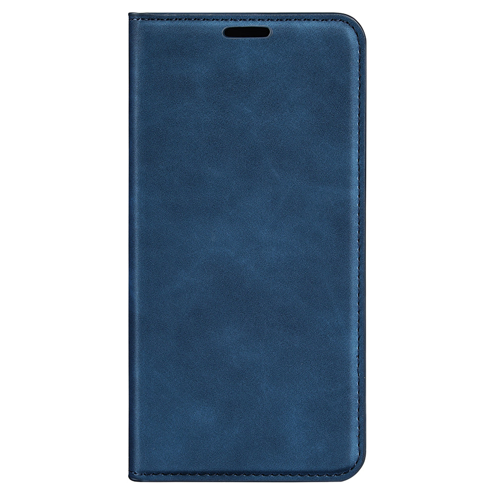 For Xiaomi Redmi Note 13 5G (China) Cell Phone Case PU Leather Wallet Stand Phone Shell with Skin-touch Feeling - Blue