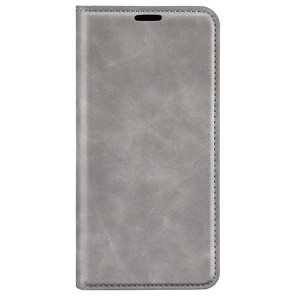 For Xiaomi Redmi Note 13 5G (China) Cell Phone Case PU Leather Wallet Stand Phone Shell with Skin-touch Feeling - Grey