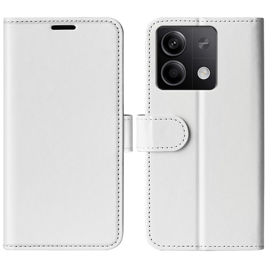 For Xiaomi Redmi Note 13 5G (China) Case Leather Phone Cover Crazy Horse Texture Stand Wallet - White