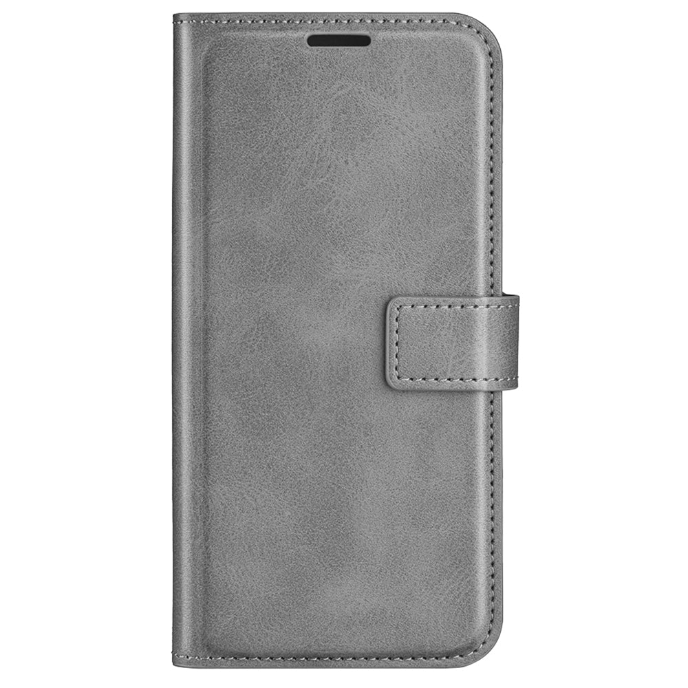 Phone Cover for Xiaomi Redmi Note 13 5G (China) Case Stand PU Leather Calf Texture Phone Shell Wallet - Grey