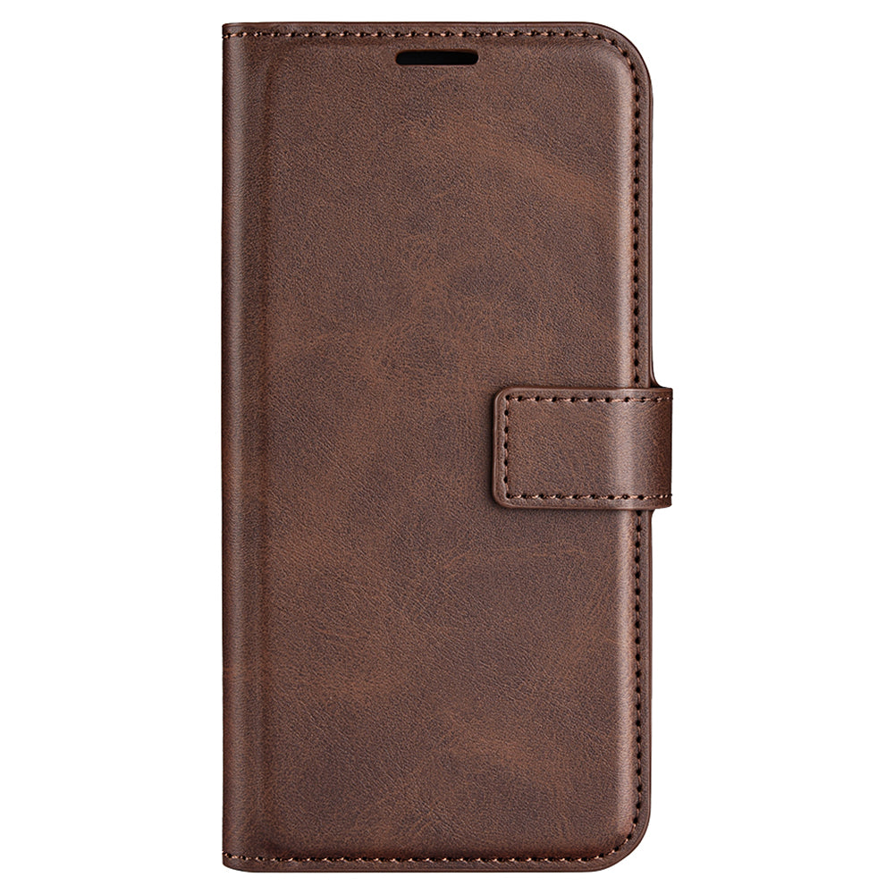 Phone Cover for Xiaomi Redmi Note 13 5G (China) Case Stand PU Leather Calf Texture Phone Shell Wallet - Brown
