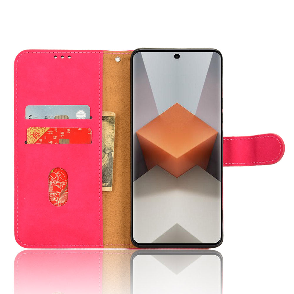 For Xiaomi Redmi Note 13 Pro+ 5G Case Skin-touch Leather Phone Cover - Rose