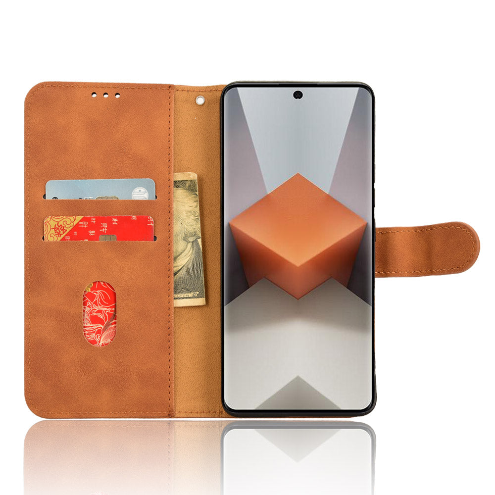 For Xiaomi Redmi Note 13 Pro+ 5G Case Skin-touch Leather Phone Cover - Brown