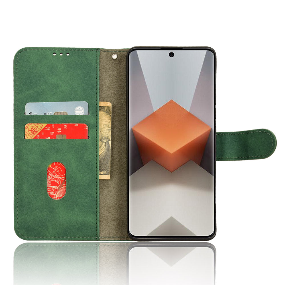 For Xiaomi Redmi Note 13 Pro+ 5G Case Skin-touch Leather Phone Cover - Green