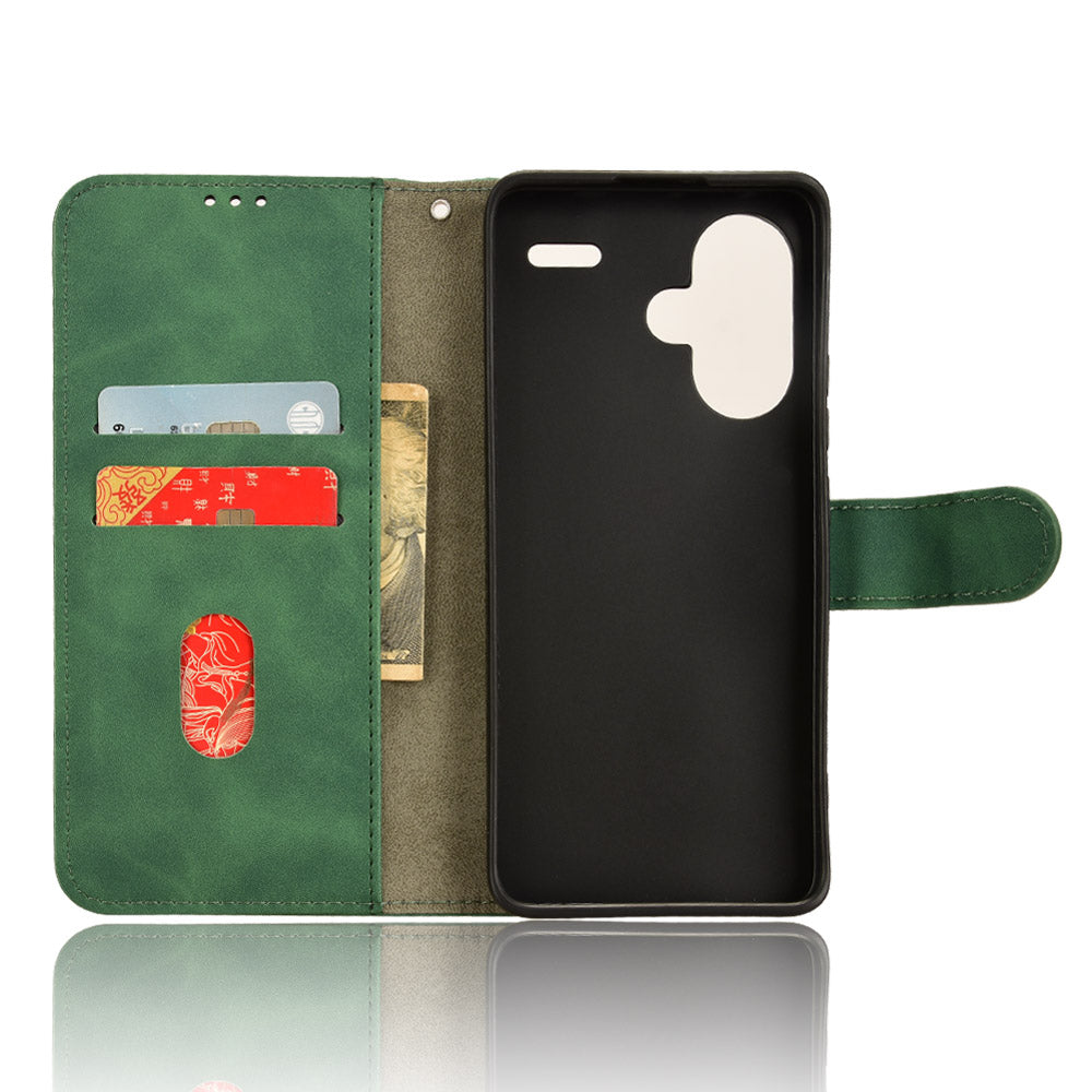 For Xiaomi Redmi Note 13 Pro+ 5G Case Skin-touch Leather Phone Cover - Green