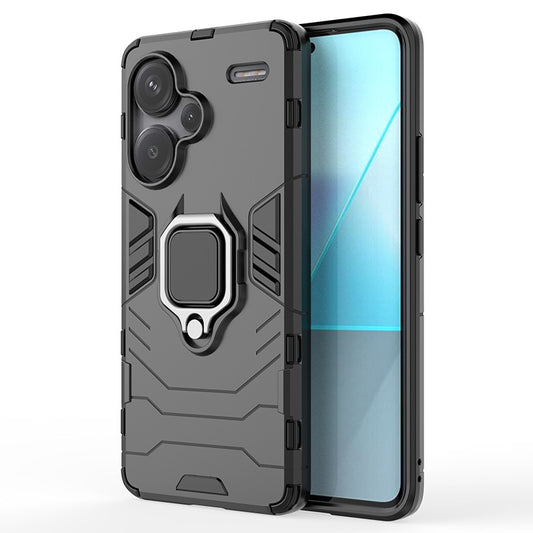 For Xiaomi Redmi Note 13 Pro+ 5G Case Ring Holder Kickstand Phone Back Cover - Black