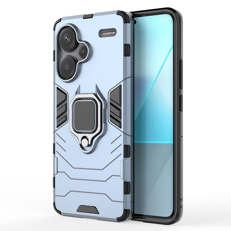 For Xiaomi Redmi Note 13 Pro+ 5G Case Ring Holder Kickstand Phone Back Cover - Blue