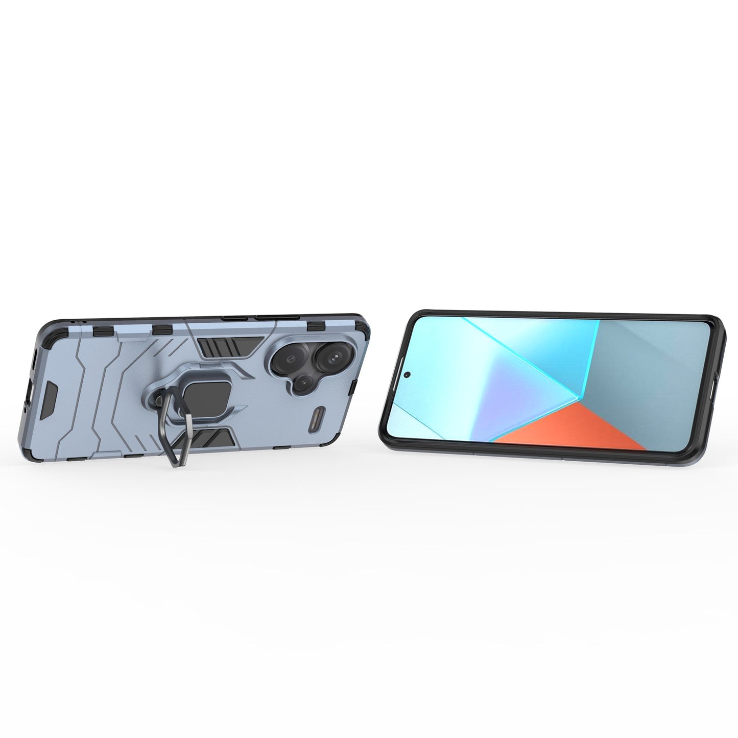 For Xiaomi Redmi Note 13 Pro+ 5G Case Ring Holder Kickstand Phone Back Cover - Blue