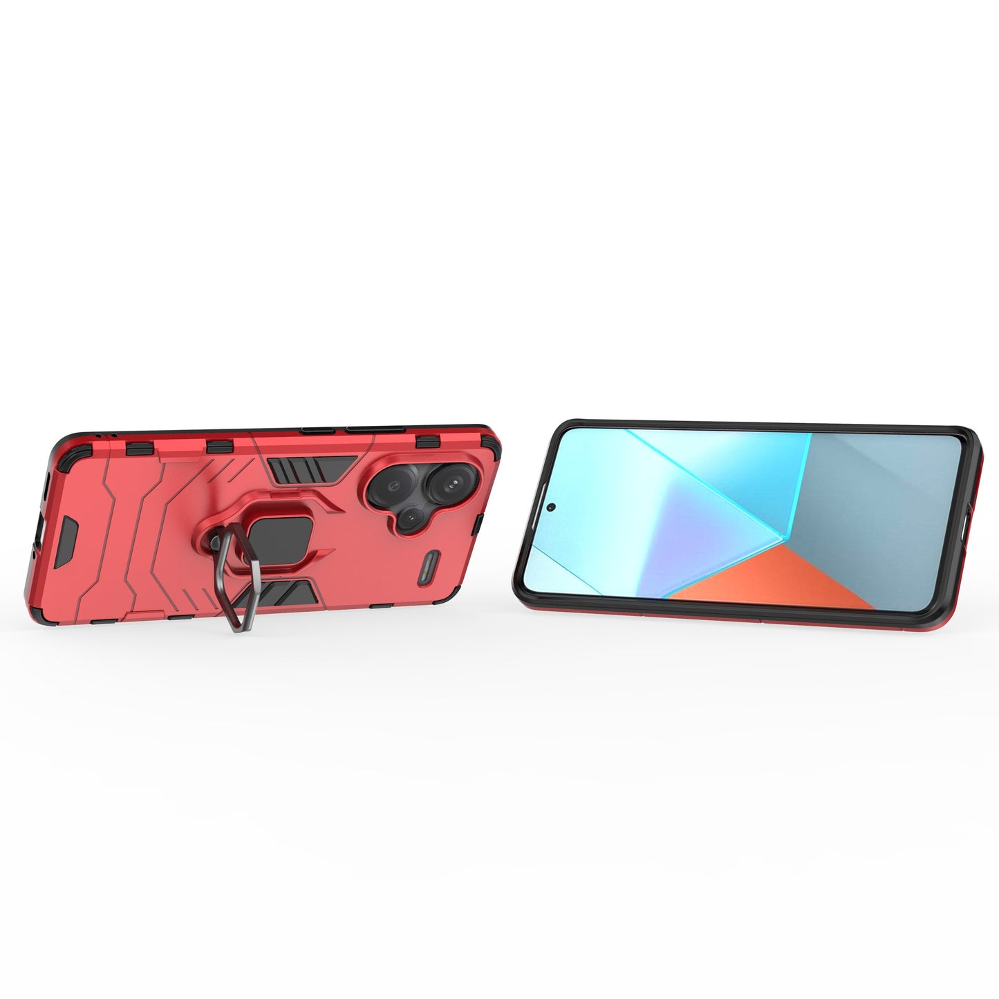 For Xiaomi Redmi Note 13 Pro+ 5G Case Ring Holder Kickstand Phone Back Cover - Red
