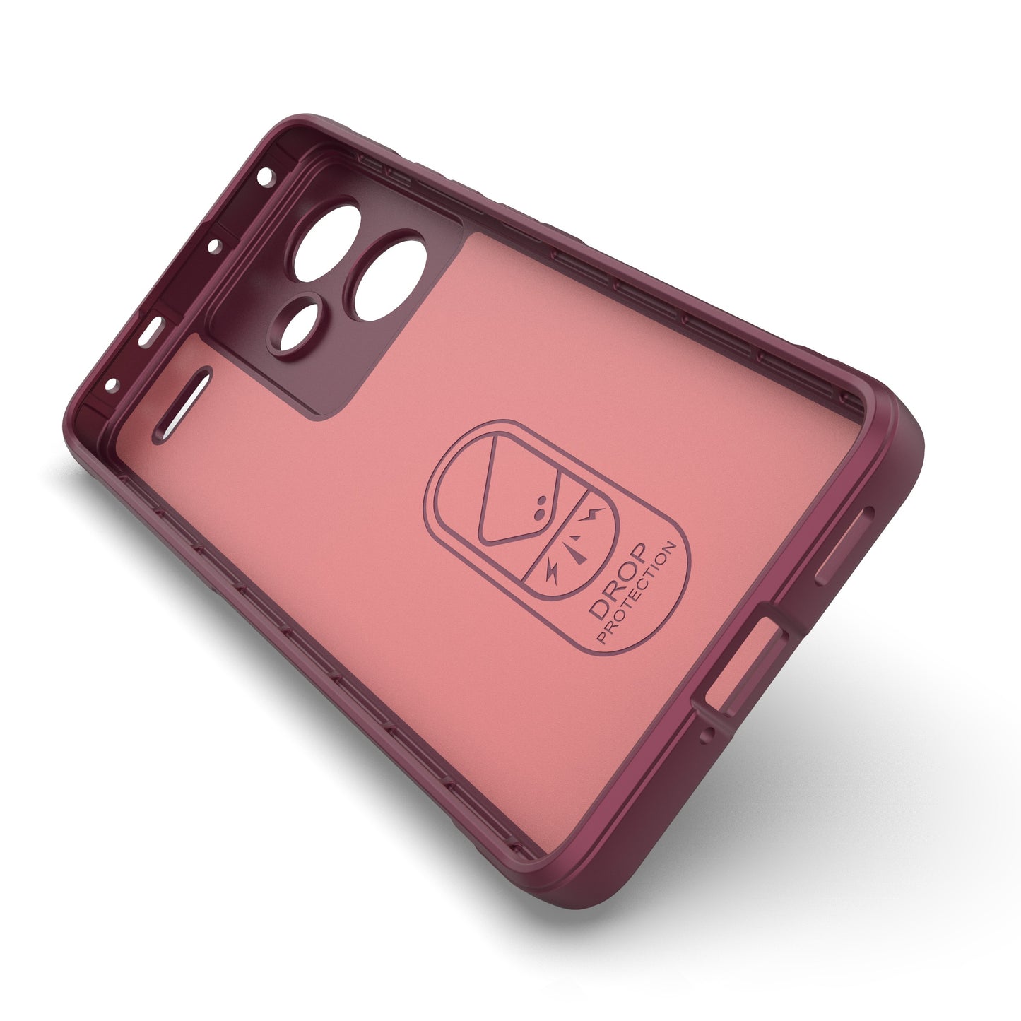For Xiaomi Redmi Note 13 Pro+ 5G Case Anti-scratch TPU Rugged Phone Cover - Wine Red