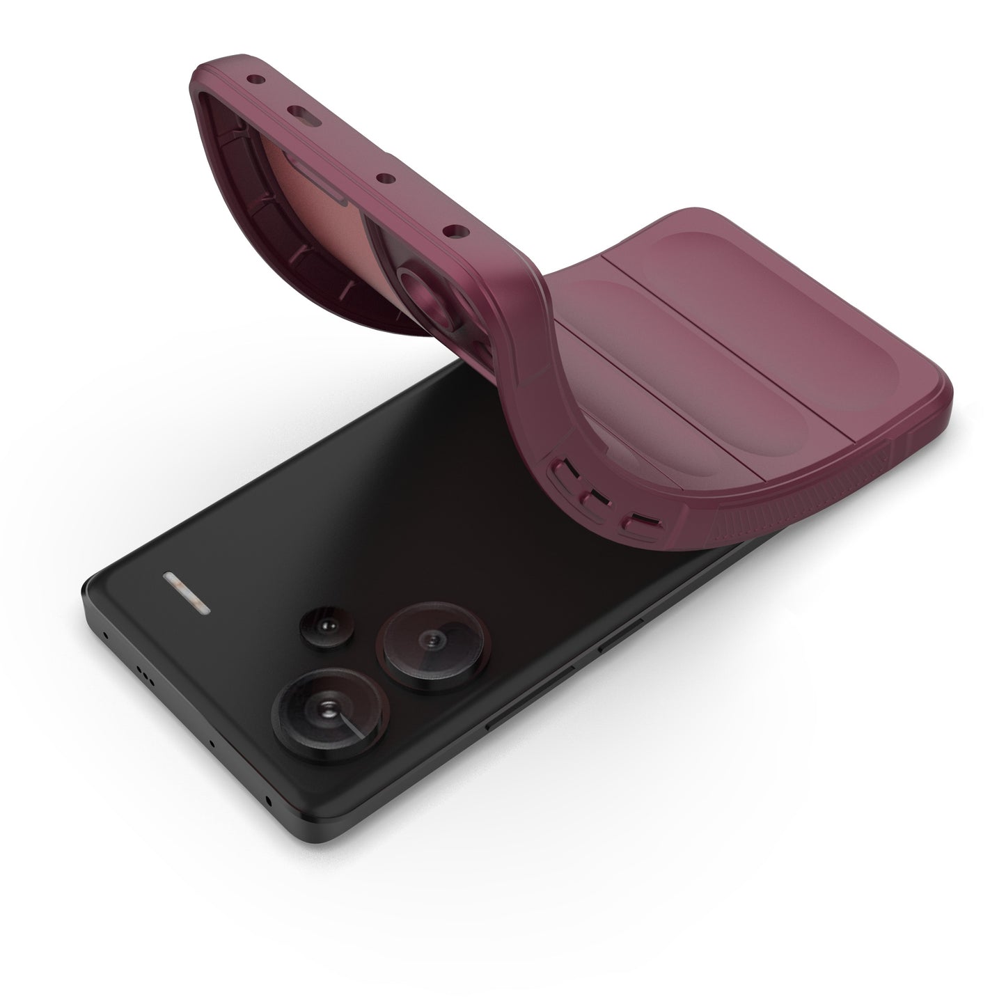 For Xiaomi Redmi Note 13 Pro+ 5G Case Anti-scratch TPU Rugged Phone Cover - Wine Red