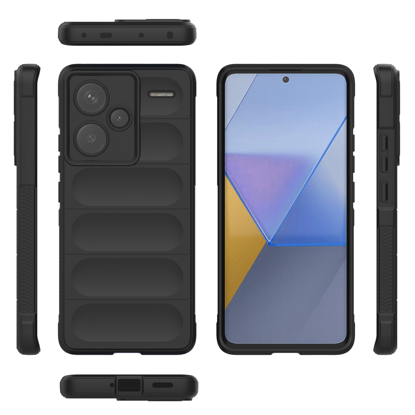 For Xiaomi Redmi Note 13 Pro+ 5G Case Anti-scratch TPU Rugged Phone Cover - Dark Blue