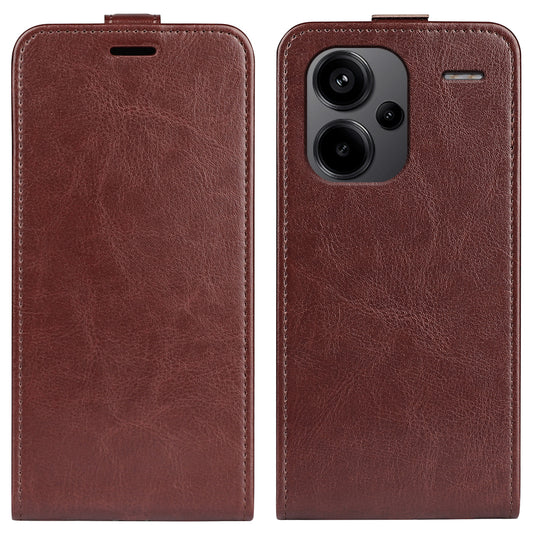For Xiaomi Redmi Note 13 Pro+ 5G Case Crazy Horse Texture Card Holder Leather Phone Cover - Brown
