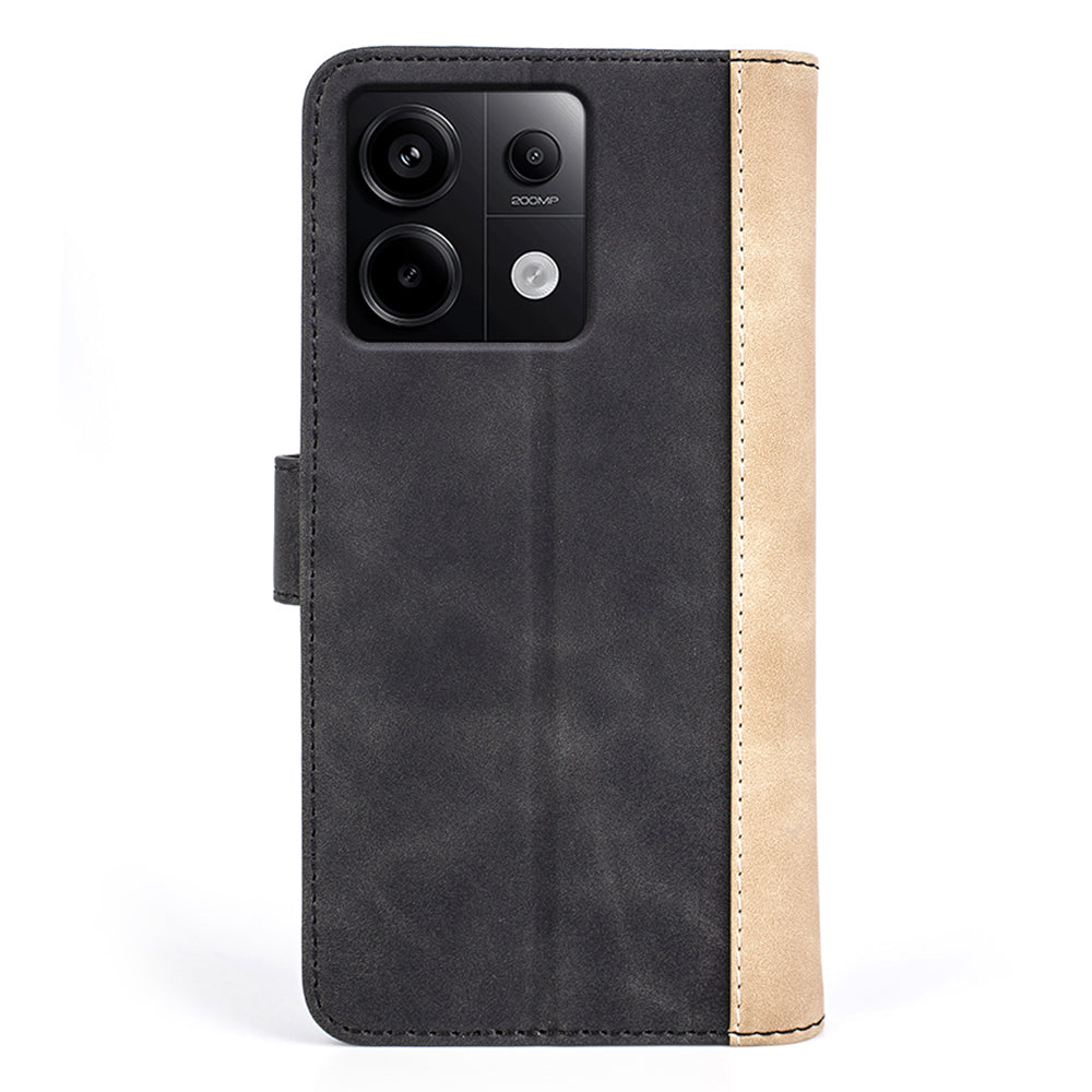 For Xiaomi Redmi Note 13 Pro 5G / Poco X6 5G Case Fully Wrapped PU Leather Wallet Phone Cover - Black