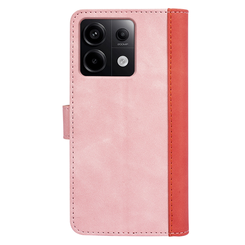 For Xiaomi Redmi Note 13 Pro 5G / Poco X6 5G Case Fully Wrapped PU Leather Wallet Phone Cover - Pink