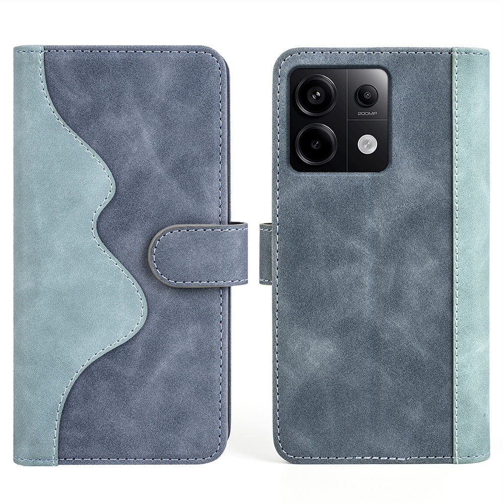 For Xiaomi Redmi Note 13 Pro 5G / Poco X6 5G Case Fully Wrapped PU Leather Wallet Phone Cover - Blue