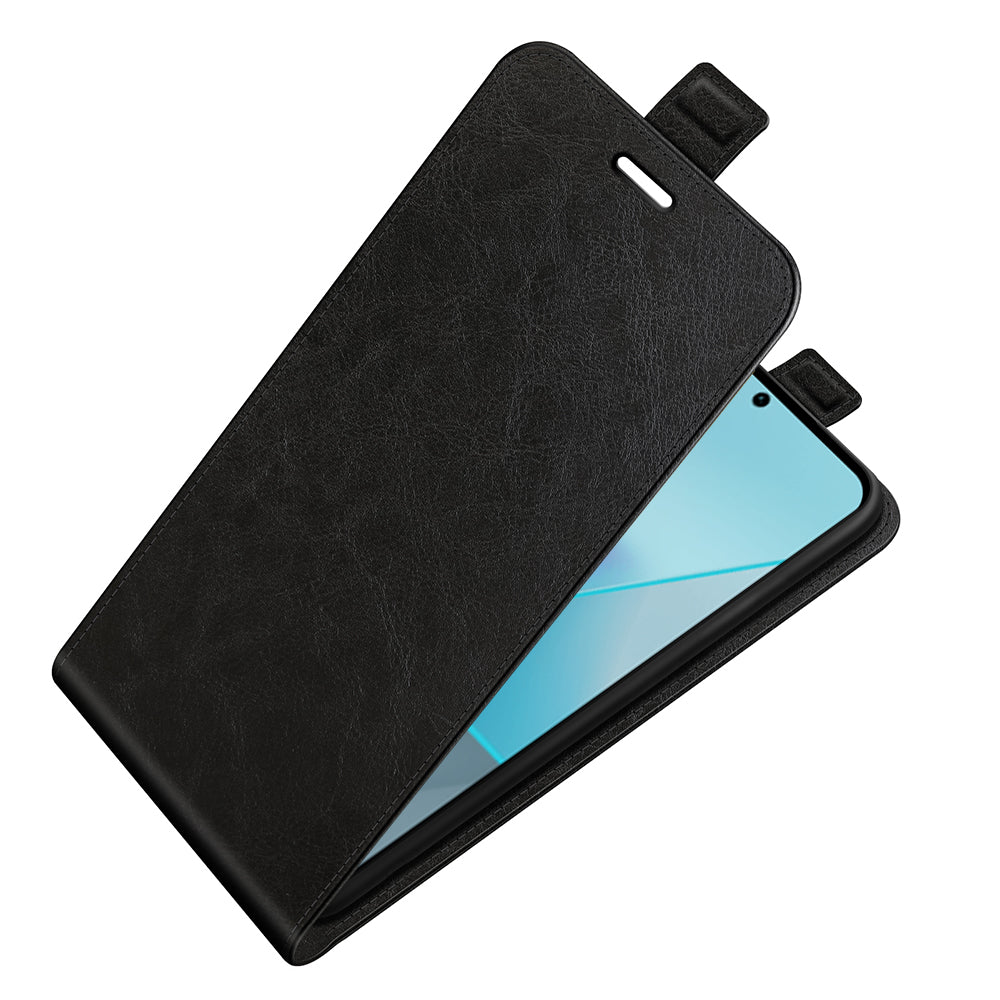 For Xiaomi Redmi Note 13 Pro 5G / Poco X6 5G Case Crazy Horse Texture Mobile Phone Leather Cover - Black