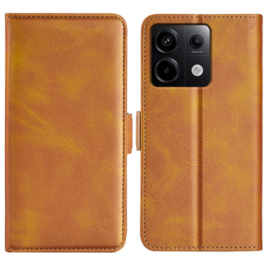 For Xiaomi Redmi Note 13 Pro 5G / Poco X6 5G Case Fall Proof Leather Wallet Stand Cellphone Cover - Yellow