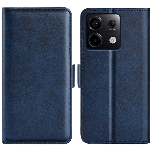 For Xiaomi Redmi Note 13 Pro 5G / Poco X6 5G Case Fall Proof Leather Wallet Stand Cellphone Cover - Blue